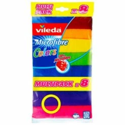 VILEDA 8er-Pack Farbige Mikrofasertücher Für Mehrere Zwecke
